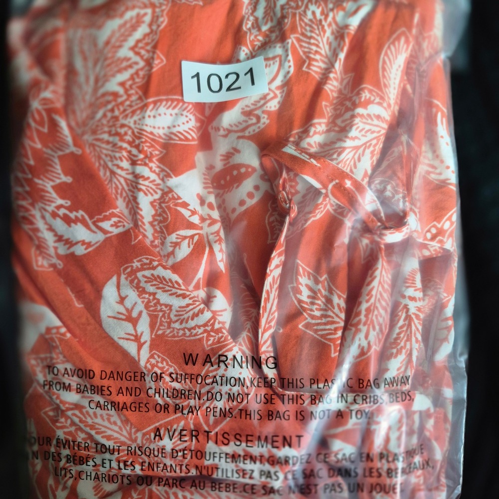 Xhilaration Orange Floral Beaded V-Neck Maxi Dress Double Slit Womens 1X - Picture 8 of 8